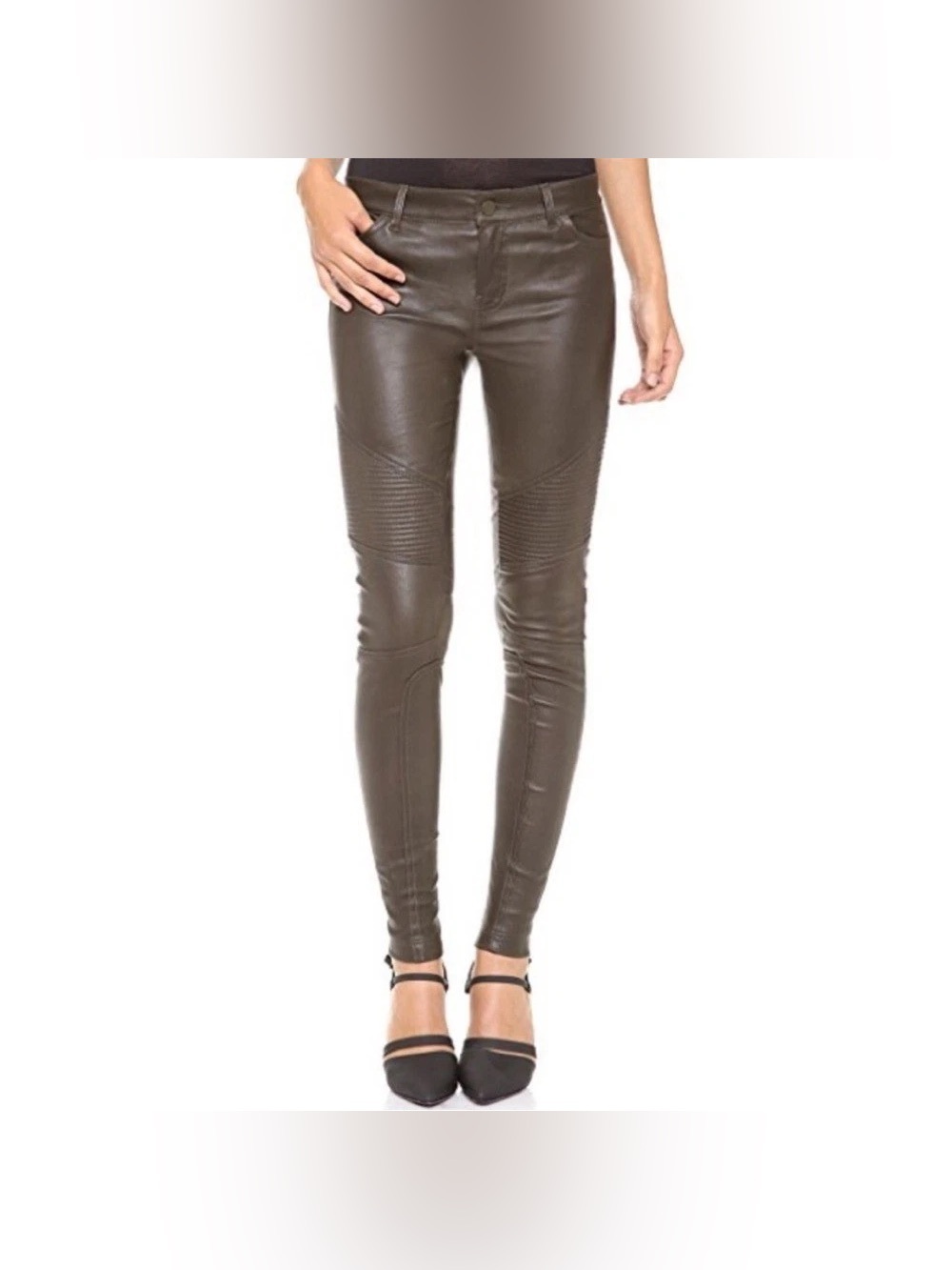 Vince 100% leather moto skinny pants